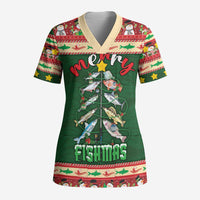 Fishing Christmas Scrub Top Merry Fishmas - Wonder Print Shop