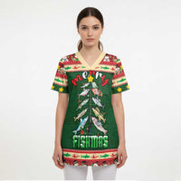 Fishing Christmas Scrub Top Merry Fishmas - Wonder Print Shop