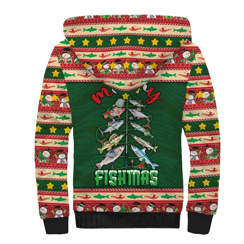Fishing Christmas Sherpa Hoodie Merry Fishmas - Wonder Print Shop