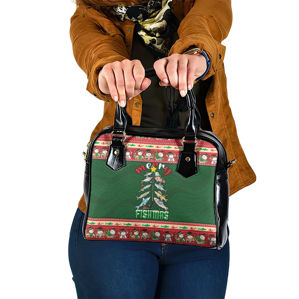 Fishing Christmas Shoulder Handbag Merry Fishmas - Wonder Print Shop