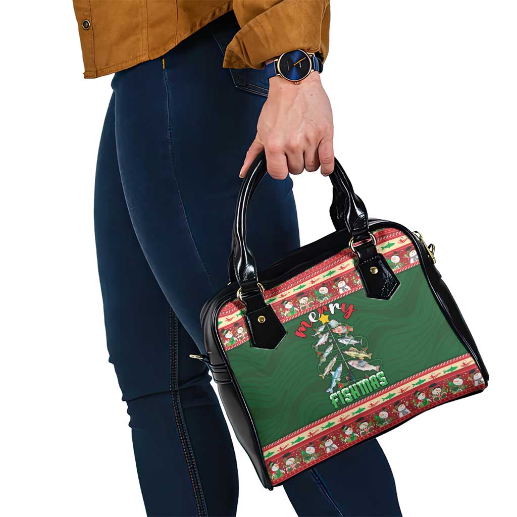 Fishing Christmas Shoulder Handbag Merry Fishmas - Wonder Print Shop