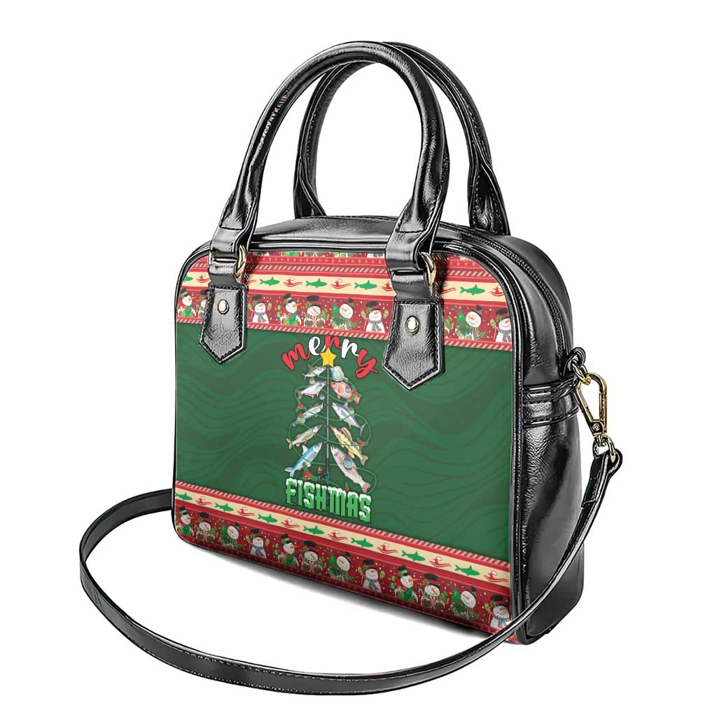 Fishing Christmas Shoulder Handbag Merry Fishmas - Wonder Print Shop