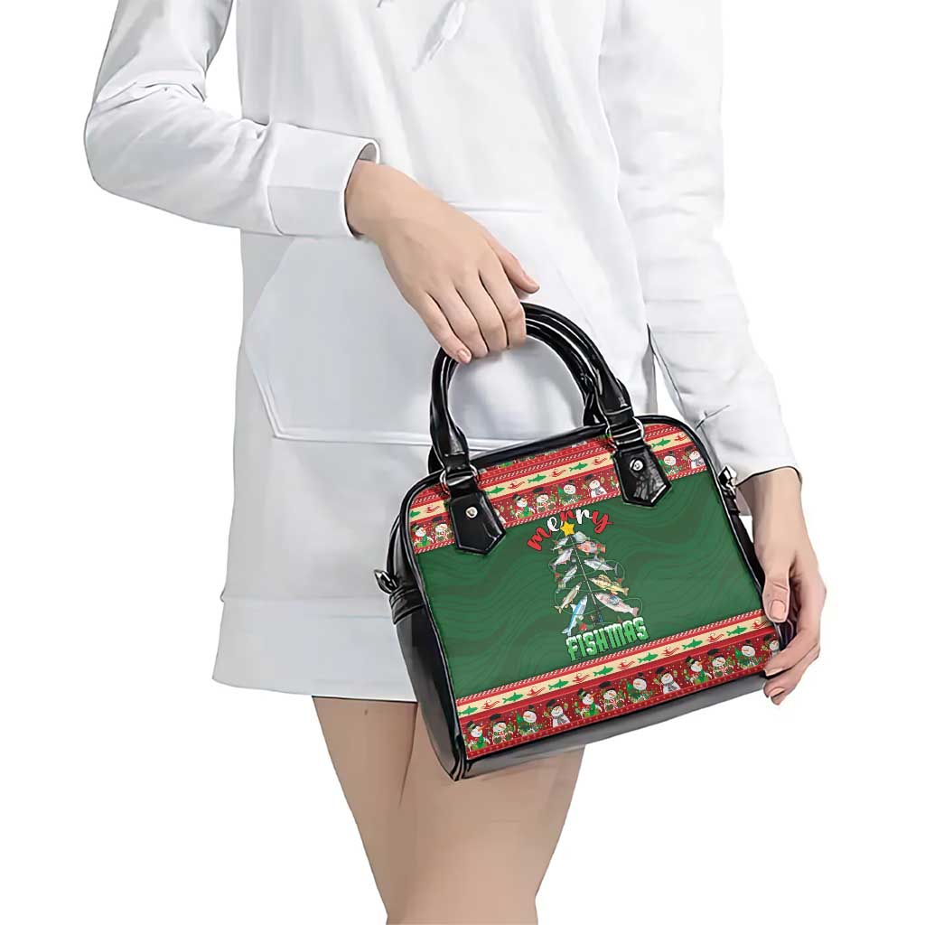 Fishing Christmas Shoulder Handbag Merry Fishmas - Wonder Print Shop
