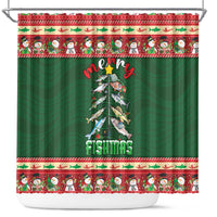 Fishing Christmas Shower Curtain Merry Fishmas - Wonder Print Shop