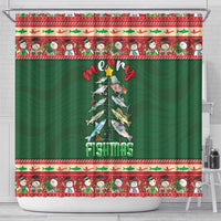 Fishing Christmas Shower Curtain Merry Fishmas - Wonder Print Shop