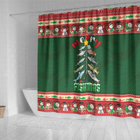 Fishing Christmas Shower Curtain Merry Fishmas - Wonder Print Shop