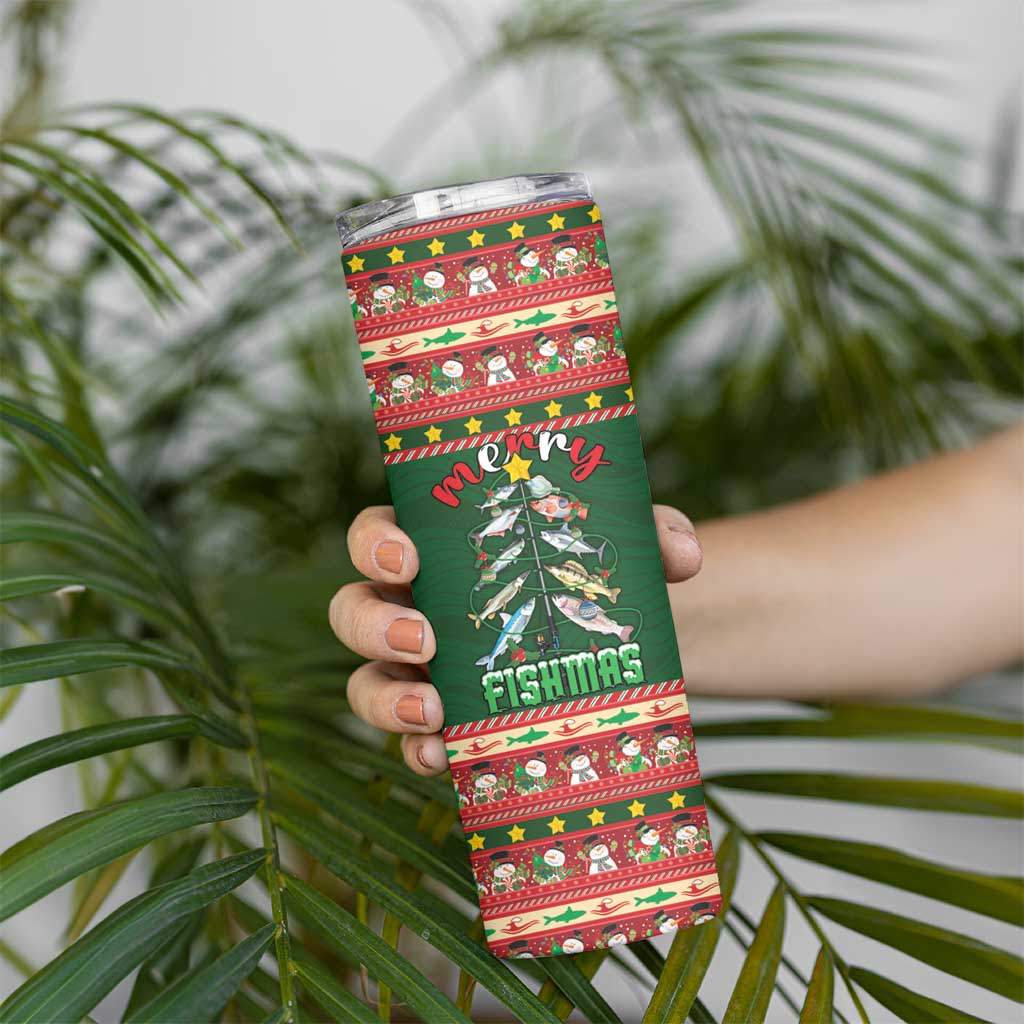 Fishing Christmas Skinny Tumbler Merry Fishmas - Wonder Print Shop