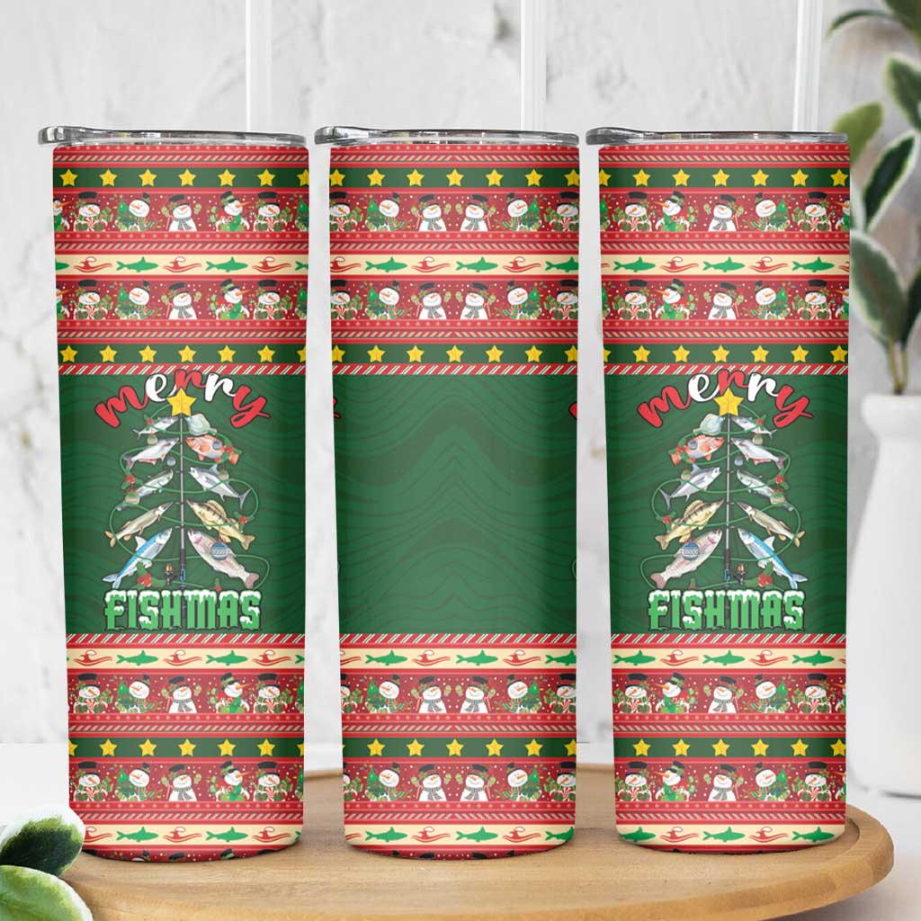 Fishing Christmas Skinny Tumbler Merry Fishmas - Wonder Print Shop