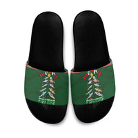 Fishing Christmas Slide Sandals Merry Fishmas - Wonder Print Shop