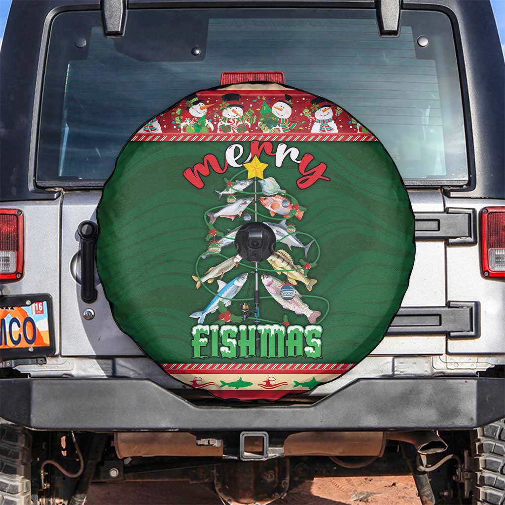 Fishing Christmas Spare Tire Cover Merry Fishmas - Wonder Print Shop
