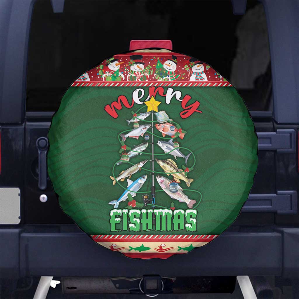 Fishing Christmas Spare Tire Cover Merry Fishmas - Wonder Print Shop