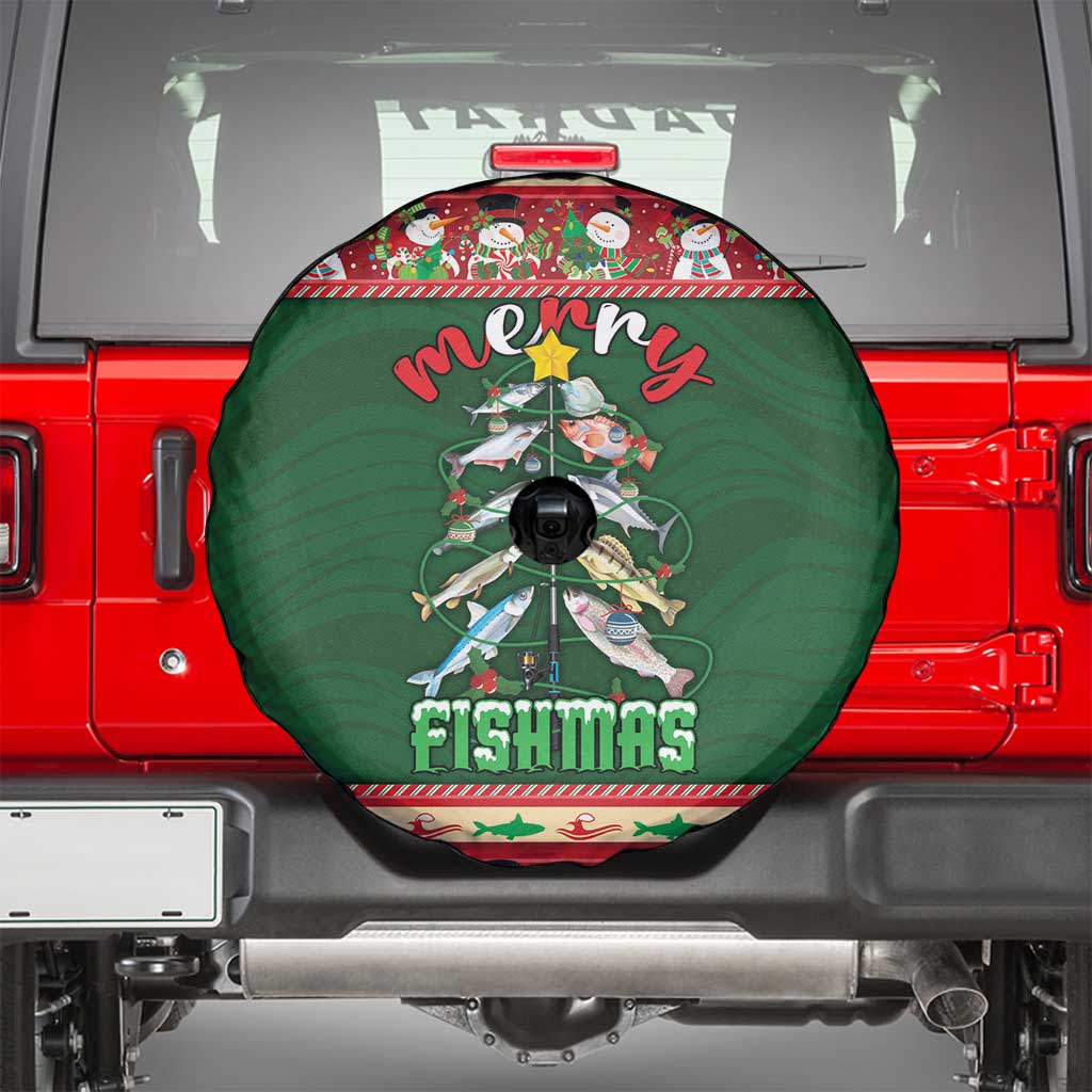 Fishing Christmas Spare Tire Cover Merry Fishmas - Wonder Print Shop