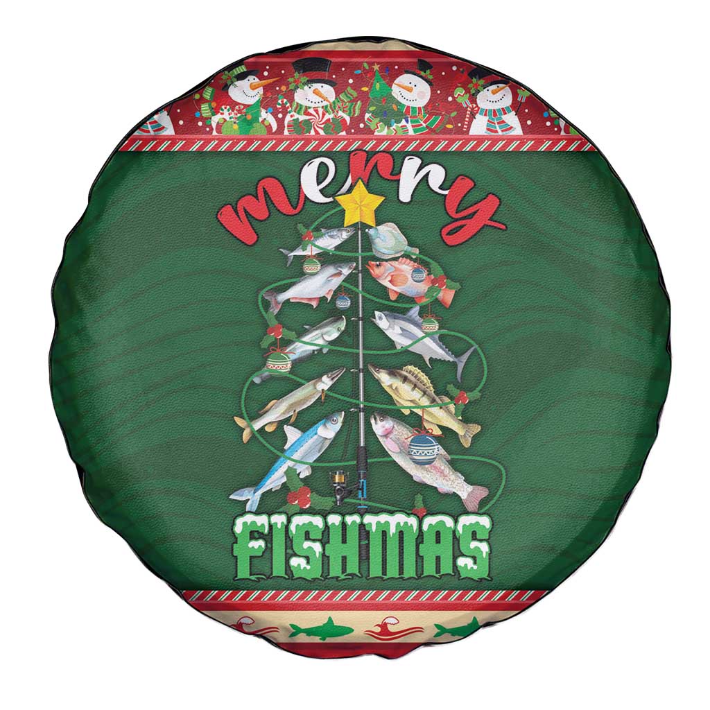 Fishing Christmas Spare Tire Cover Merry Fishmas - Wonder Print Shop