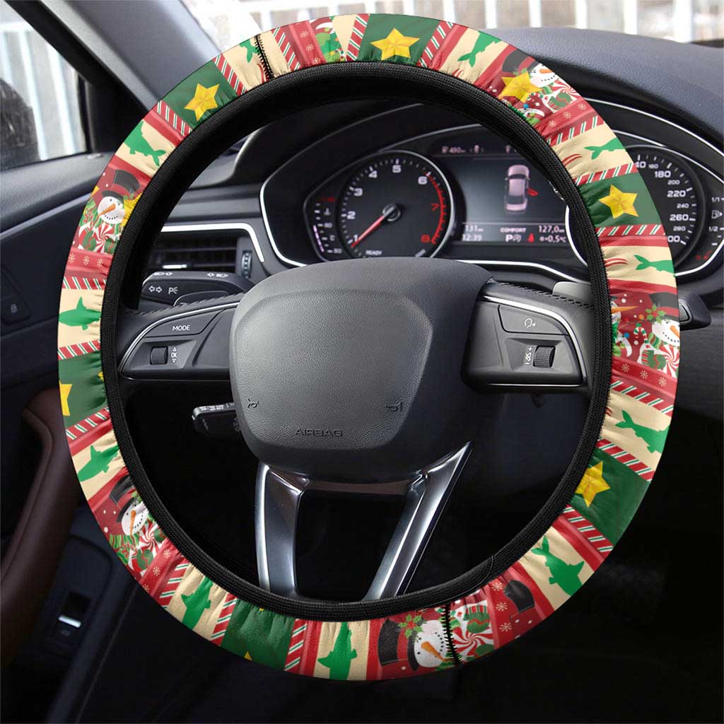 Fishing Christmas Steering Wheel Cover Merry Fishmas - Wonder Print Shop