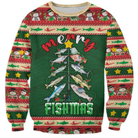 Fishing Christmas Sweatshirt Merry Fishmas - Wonder Print Shop