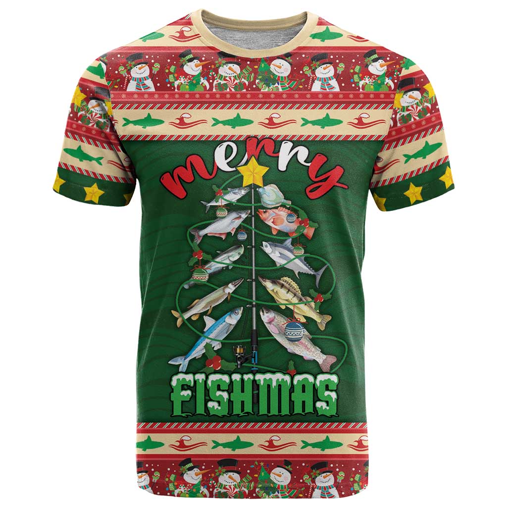 Fishing Christmas T Shirt Merry Fishmas - Wonder Print Shop