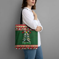 Fishing Christmas Tote Bag Merry Fishmas - Wonder Print Shop