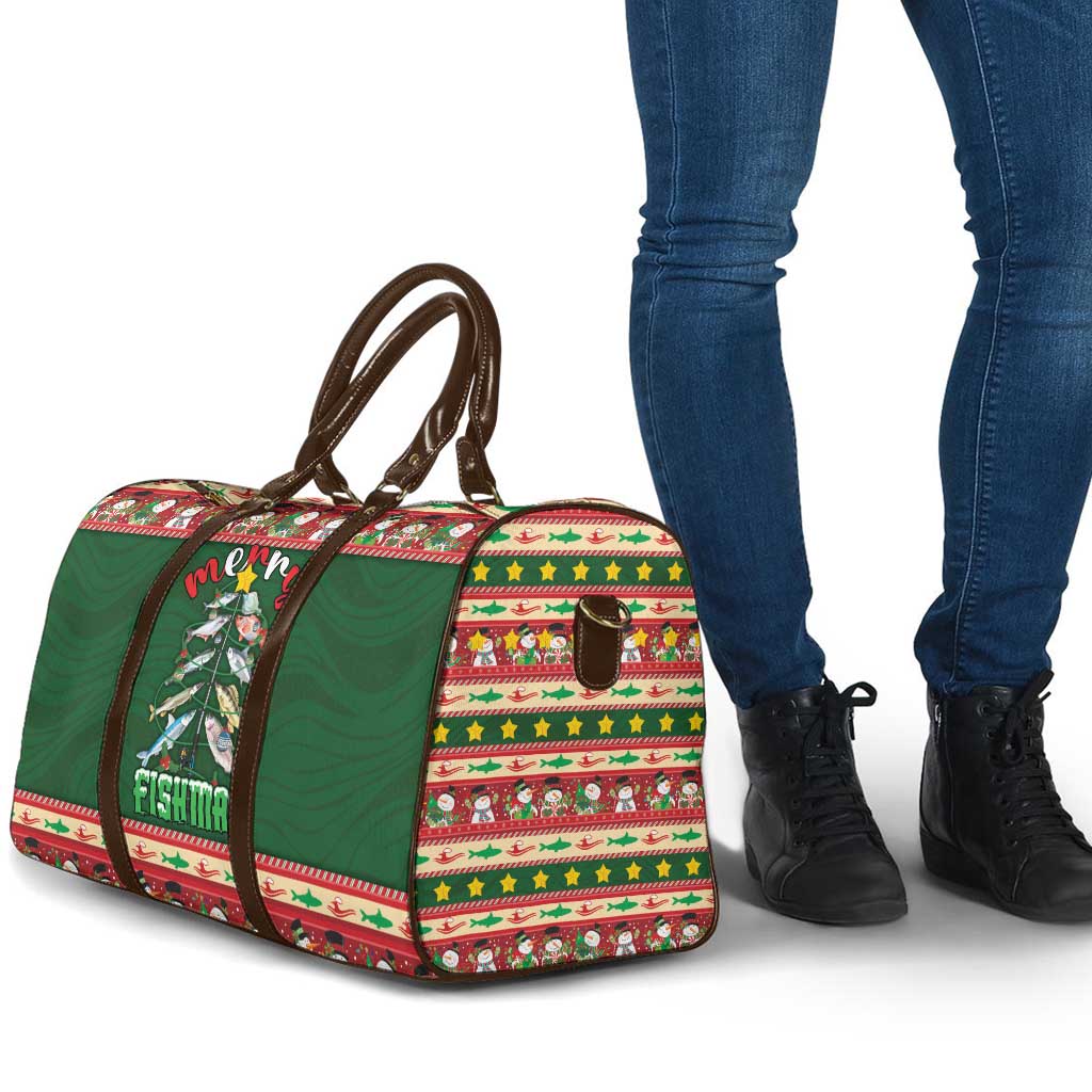 Fishing Christmas Travel Bag Merry Fishmas - Wonder Print Shop