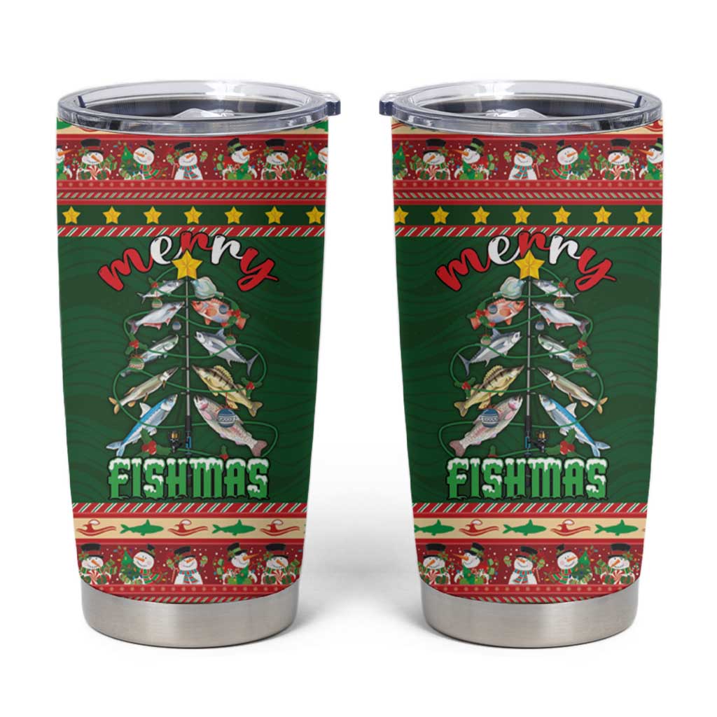 Fishing Christmas Tumbler Cup Merry Fishmas - Wonder Print Shop