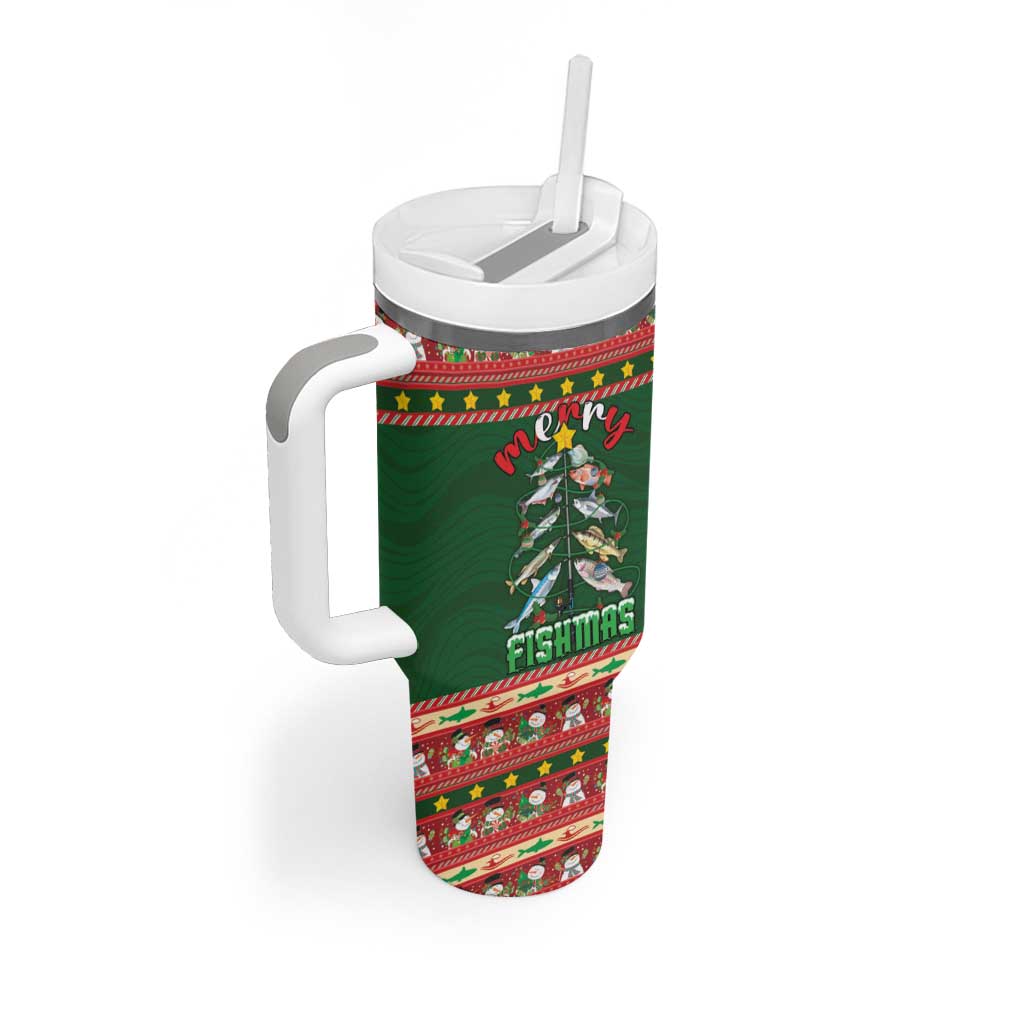 Fishing Christmas Tumbler With Handle Merry Fishmas - Wonder Print Shop