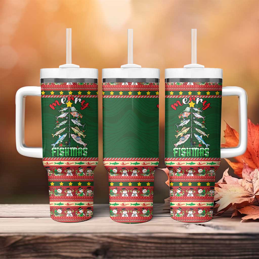 Fishing Christmas Tumbler With Handle Merry Fishmas - Wonder Print Shop