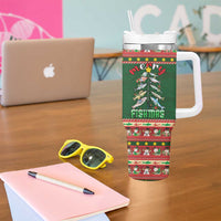 Fishing Christmas Tumbler With Handle Merry Fishmas - Wonder Print Shop