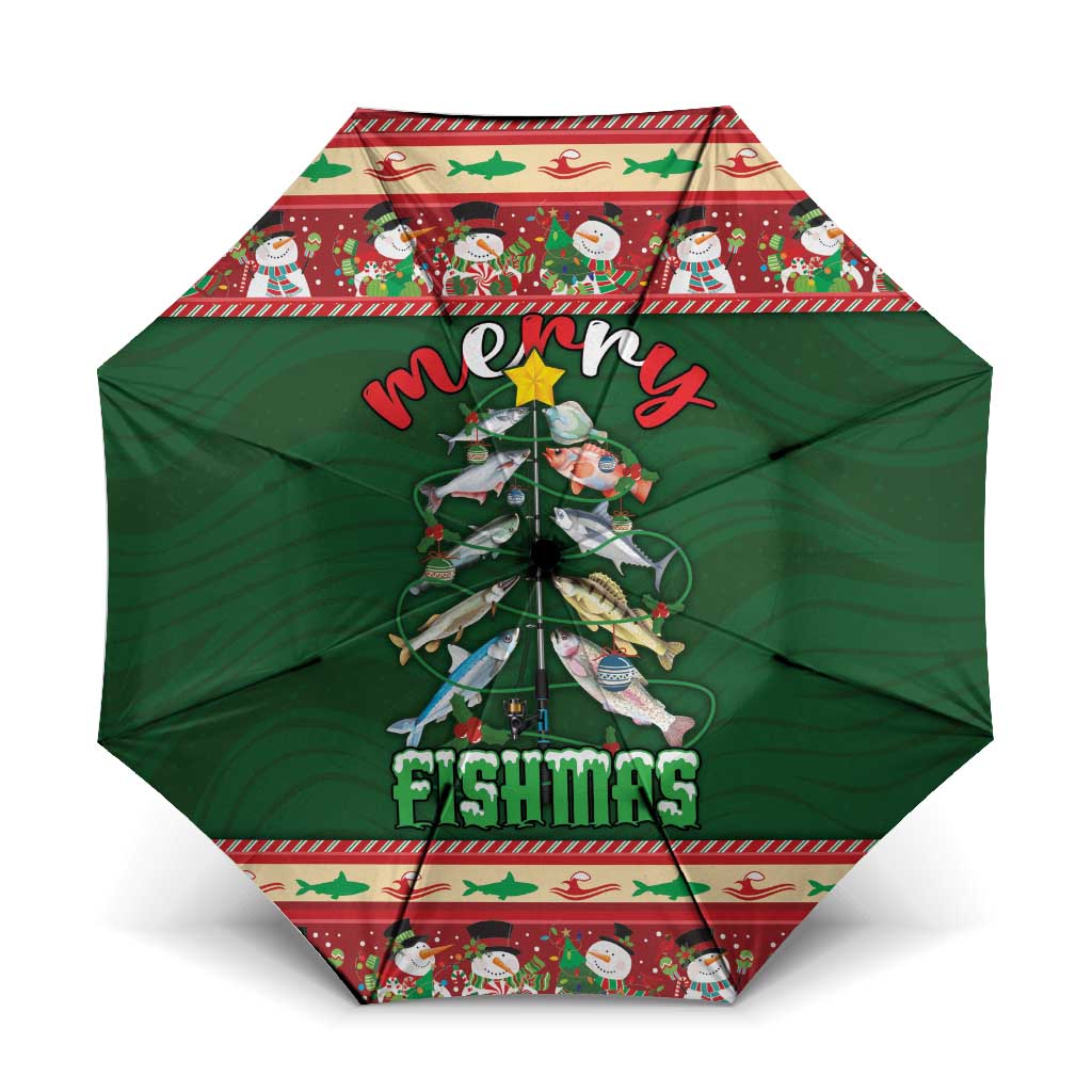 Fishing Christmas Umbrella Merry Fishmas - Wonder Print Shop
