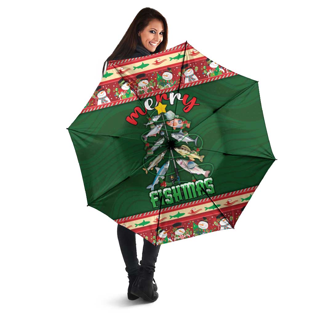 Fishing Christmas Umbrella Merry Fishmas - Wonder Print Shop