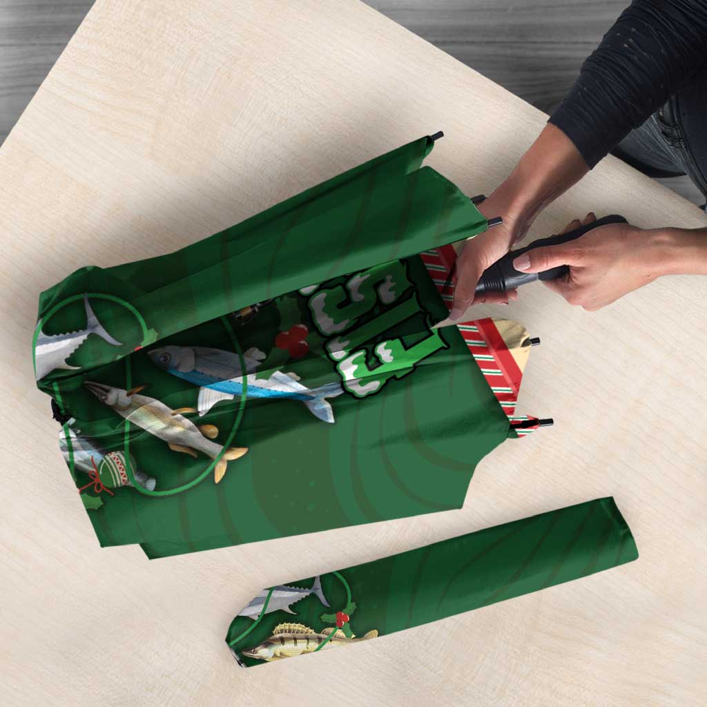 Fishing Christmas Umbrella Merry Fishmas - Wonder Print Shop