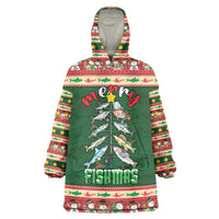 Fishing Christmas Wearable Blanket Hoodie Merry Fishmas - Wonder Print Shop