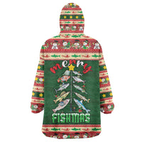 Fishing Christmas Wearable Blanket Hoodie Merry Fishmas - Wonder Print Shop