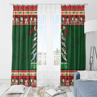 Fishing Christmas Window Curtain Merry Fishmas - Wonder Print Shop