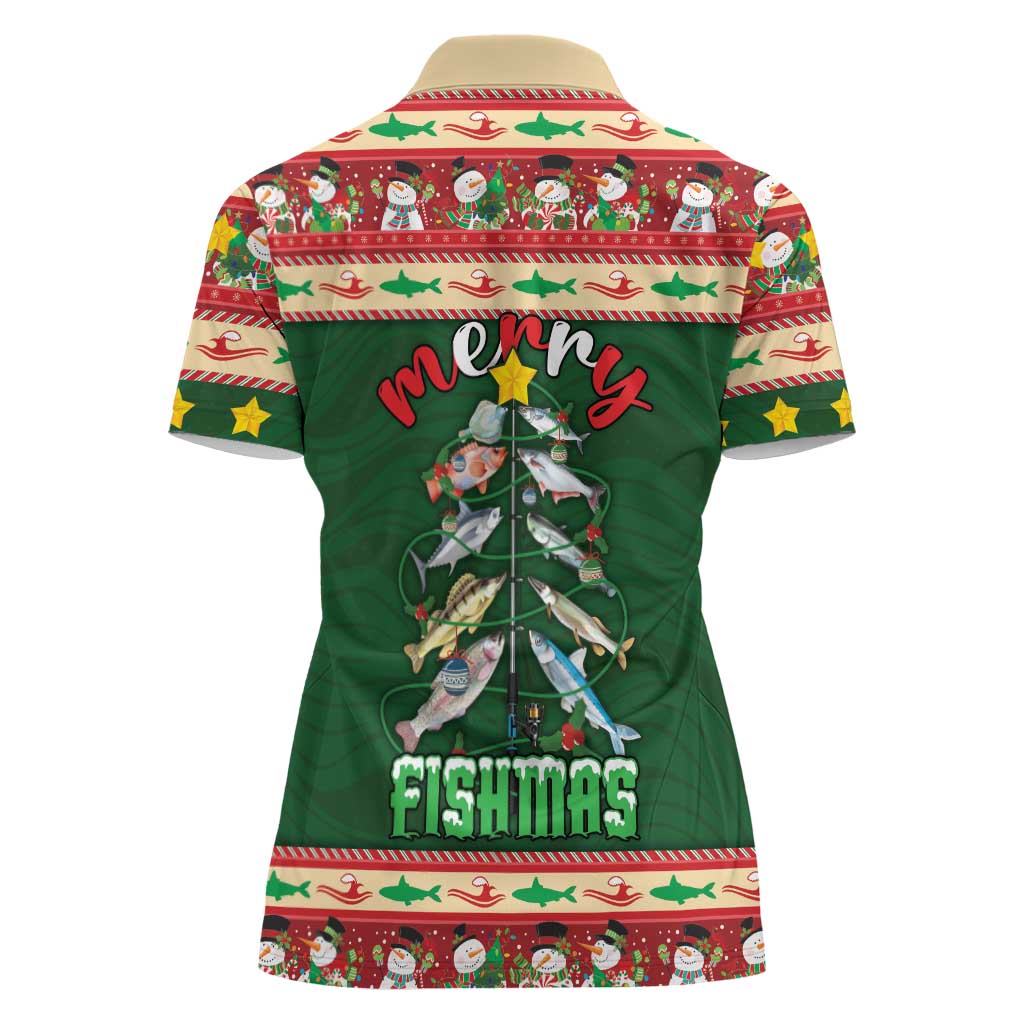 Fishing Christmas Women Polo Shirt Merry Fishmas - Wonder Print Shop