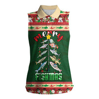 Fishing Christmas Women Sleeveless Polo Shirt Merry Fishmas - Wonder Print Shop