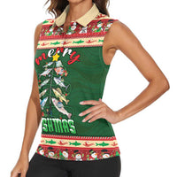 Fishing Christmas Women Sleeveless Polo Shirt Merry Fishmas - Wonder Print Shop