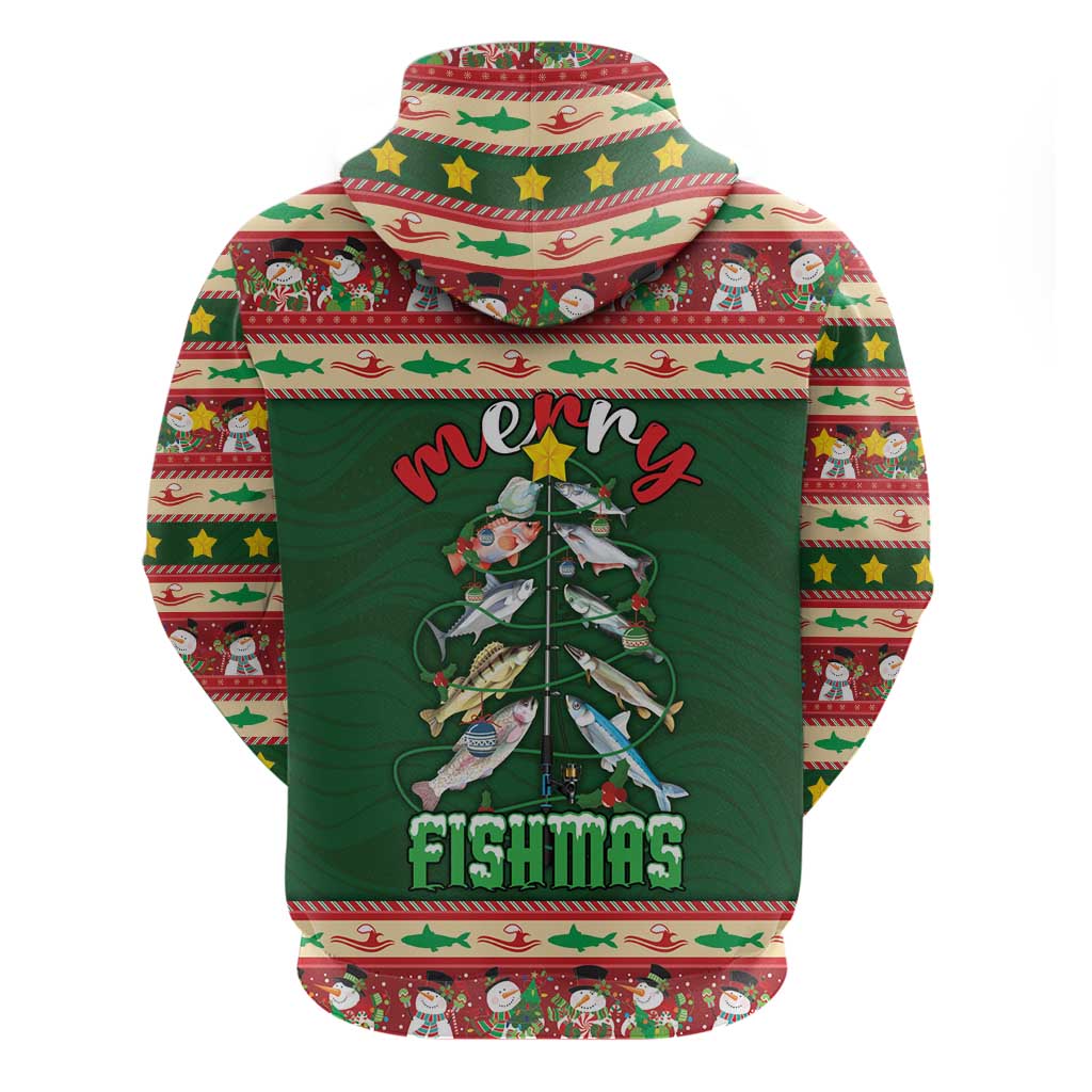 Fishing Christmas Zip Hoodie Merry Fishmas - Wonder Print Shop
