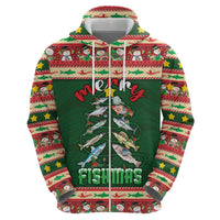 Fishing Christmas Zip Hoodie Merry Fishmas - Wonder Print Shop