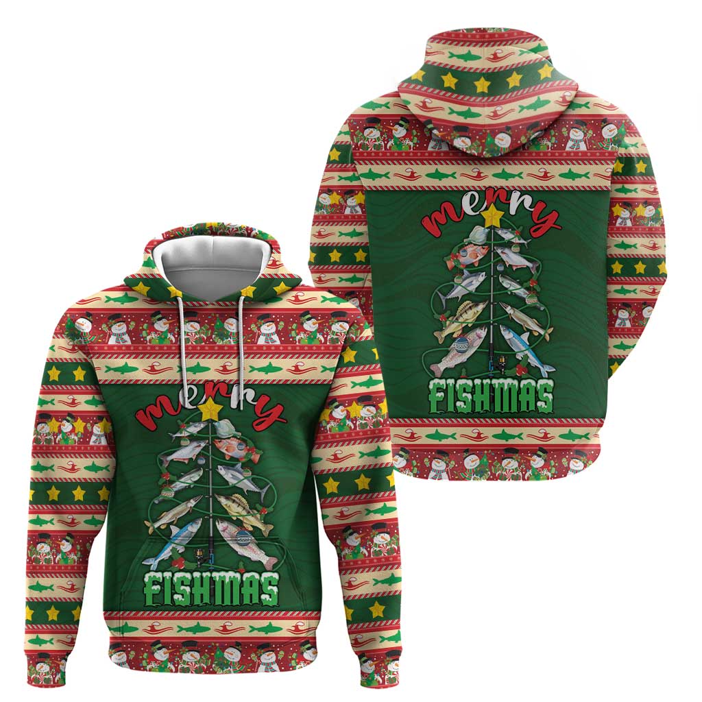 Fishing Christmas Zip Hoodie Merry Fishmas - Wonder Print Shop