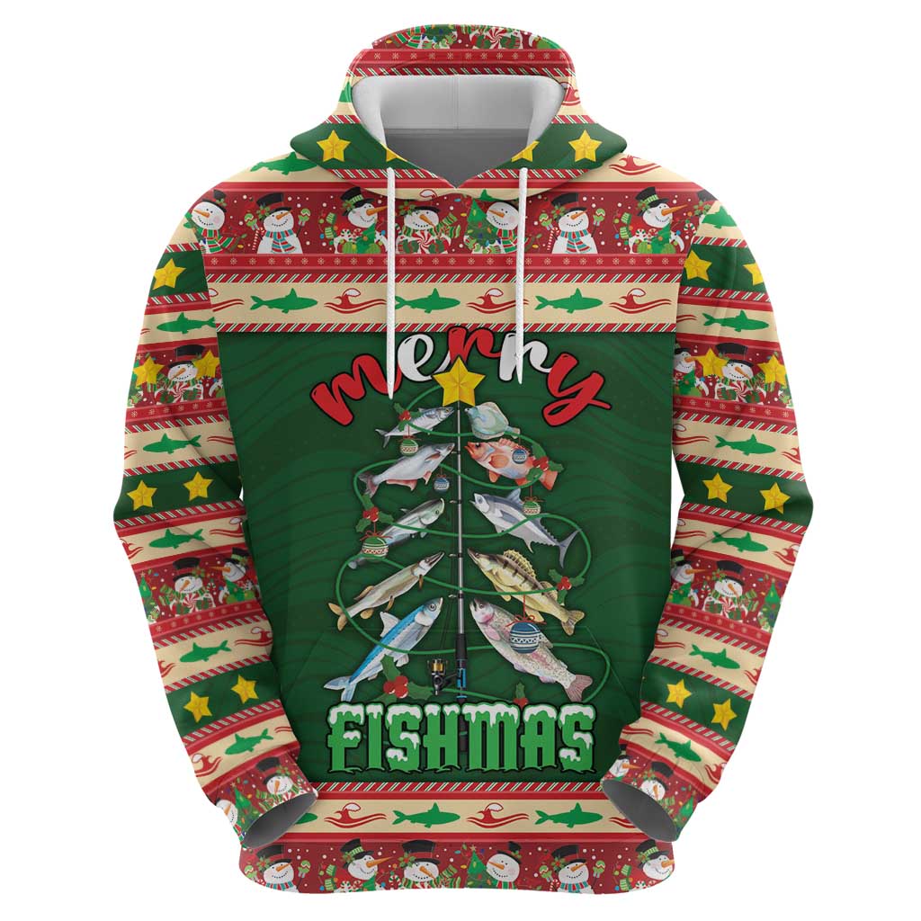 Fishing Christmas Zip Hoodie Merry Fishmas - Wonder Print Shop