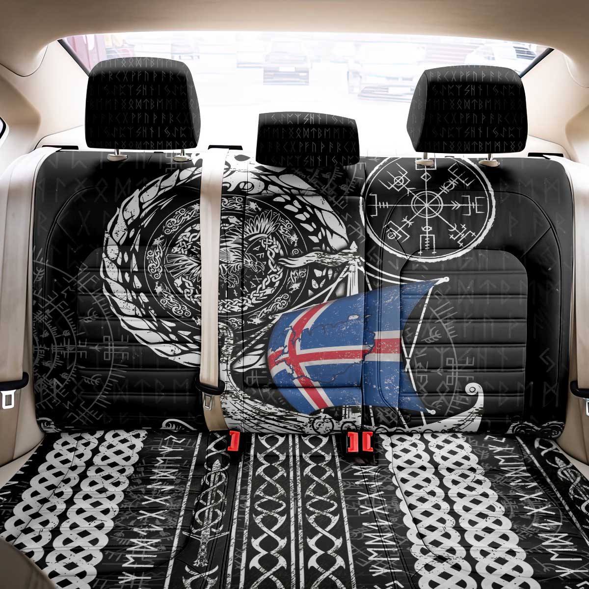 Viking Iceland Back Car Seat Cover Icelander Viking Ship