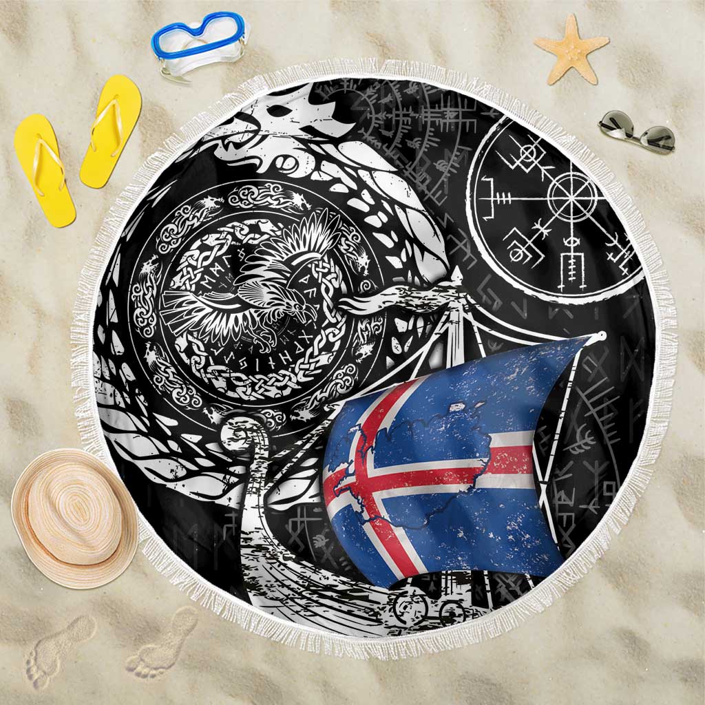 Viking Iceland Beach Blanket Icelander Viking Ship