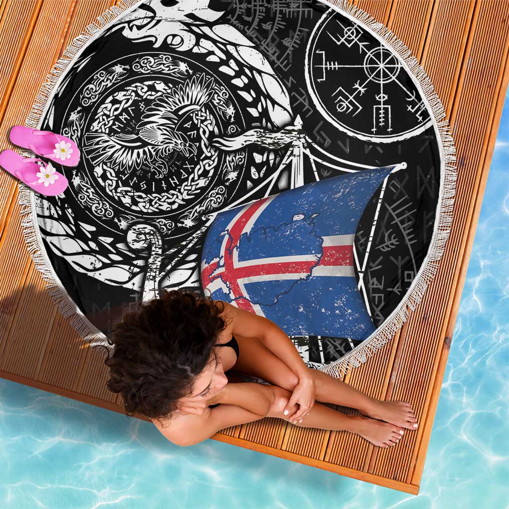 Viking Iceland Beach Blanket Icelander Viking Ship