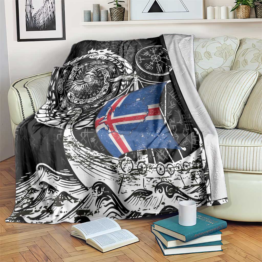 Viking Iceland Blanket Icelander Viking Ship