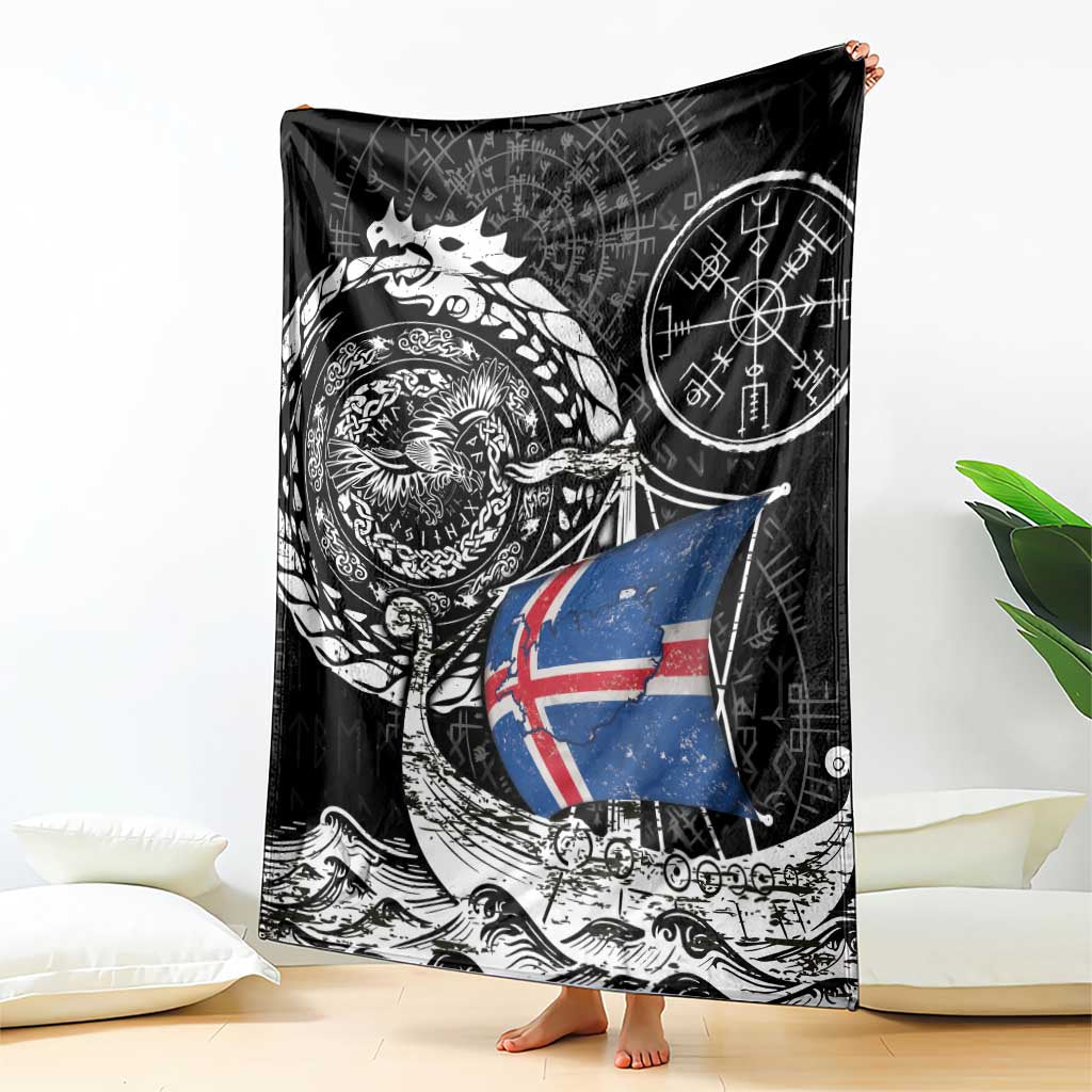 Viking Iceland Blanket Icelander Viking Ship