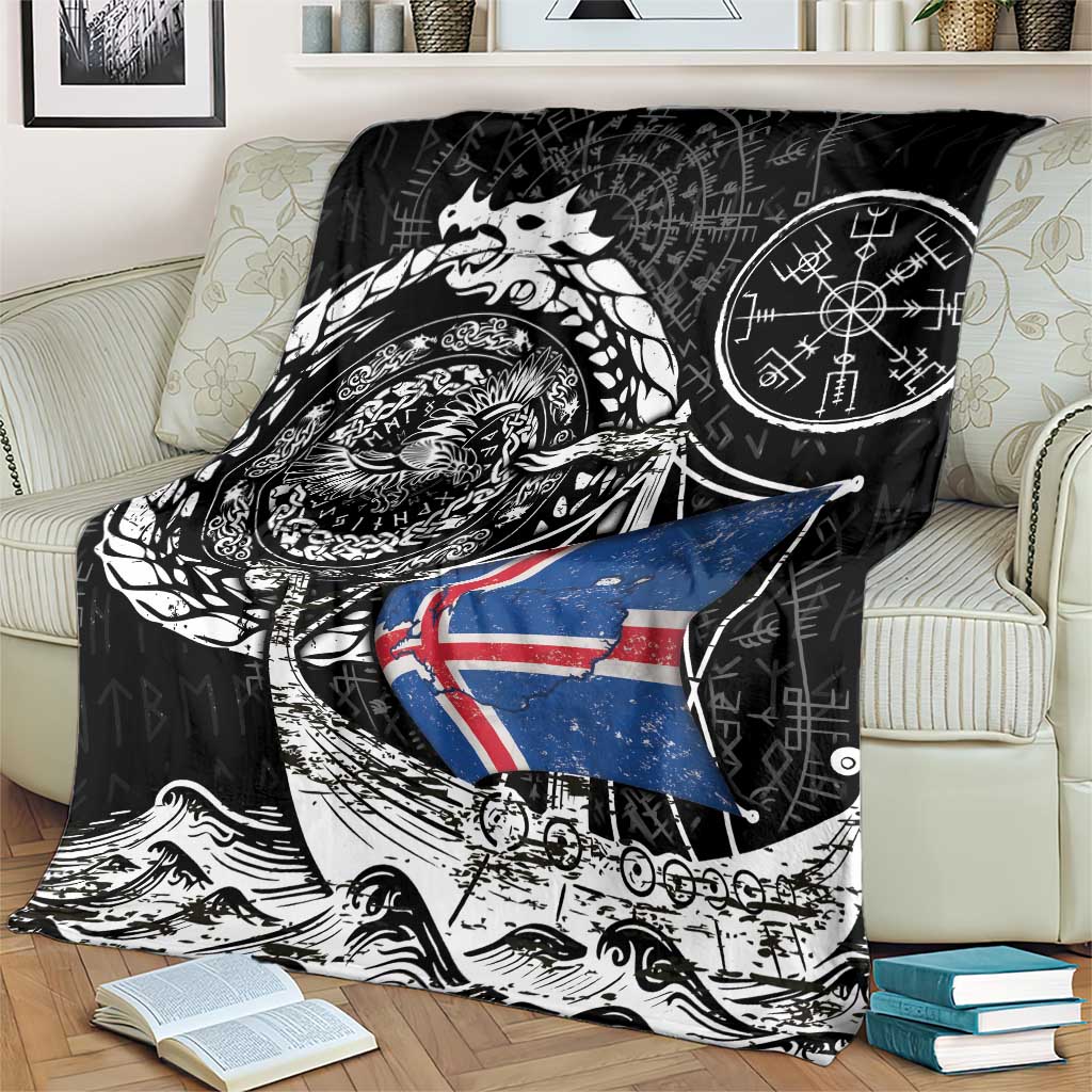 Viking Iceland Blanket Icelander Viking Ship