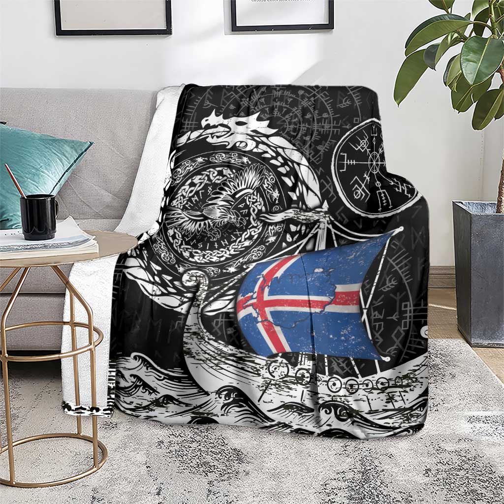 Viking Iceland Blanket Icelander Viking Ship