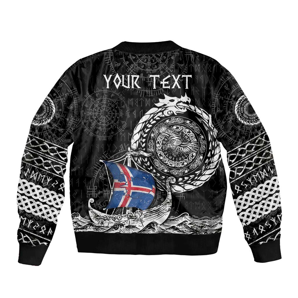 Personalized Viking Iceland Bomber Jacket Icelander Viking Ship