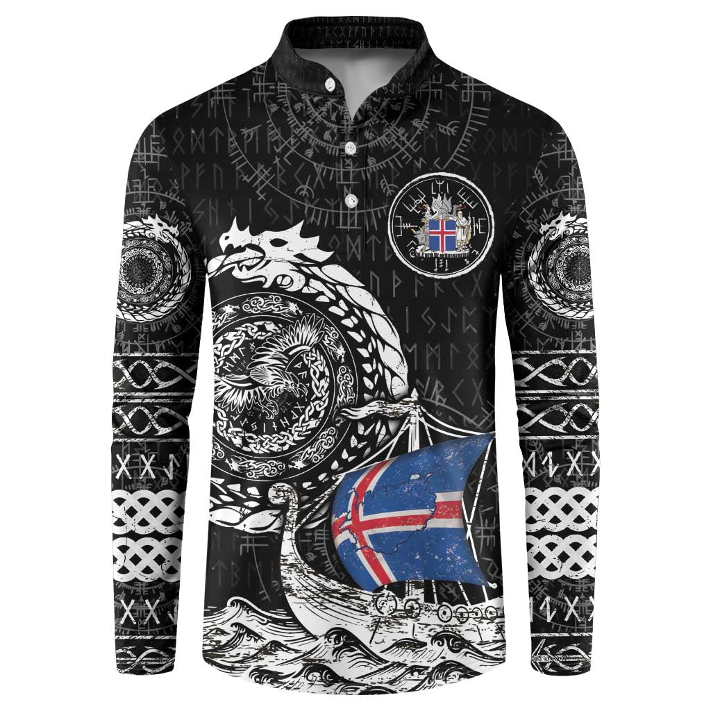 Personalized Viking Iceland Button Sweatshirt Icelander Viking Ship