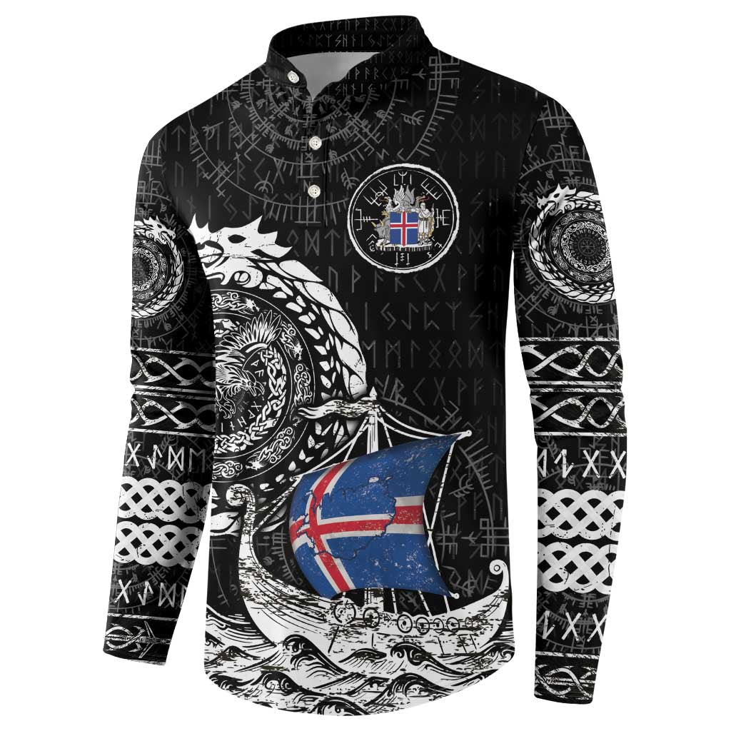Personalized Viking Iceland Button Sweatshirt Icelander Viking Ship