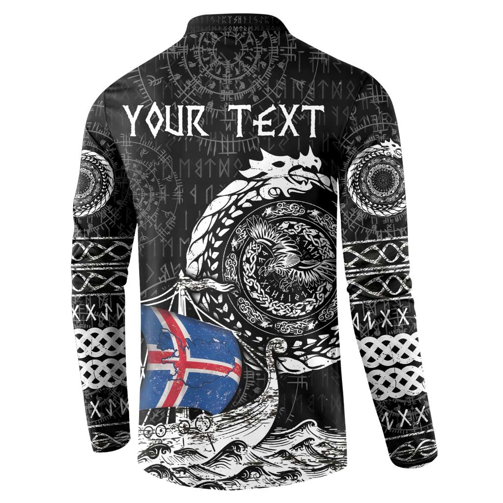 Personalized Viking Iceland Button Sweatshirt Icelander Viking Ship